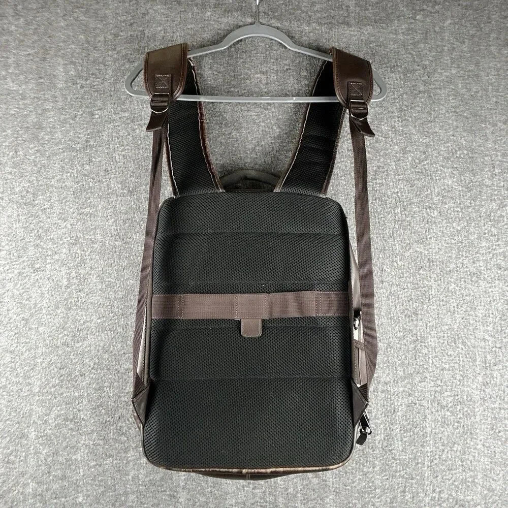 Renwick Genuine Leather RFID Laptop Backpack Brown Travel Business Bag 15”